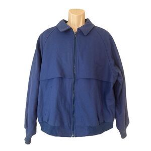 Vintage Pendleton Jacket Mens XL Blue Virgin Wool Bomber Flannel Lined 80s Coat